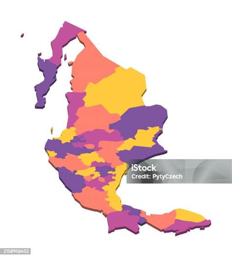 Mexico Political Map Of Administrative Divisions Stock Illustration Download Image Now Blank