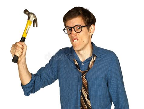 Angry Man With Hammer Stock Image Image Of Person Hammer