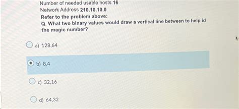 Solved Number Of Needed Usable Hosts Network Address Chegg