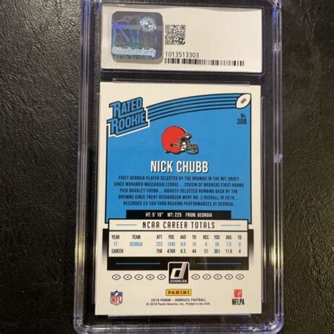 Panini Donruss Rated Rookie Press Proof Blue Nick Chubb Rc