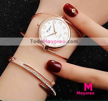 Reloj Pulsera Rosado Extensible Metal Caratula Beige Lupai R2833