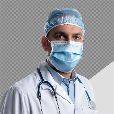 Premium Psd Doctor Wear Face Mask Png Isolated On Transparent Background