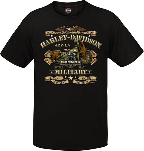 Harley Davidson Military Men S Graphic T Shirt Overseas Tour War