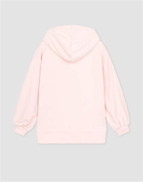 Светло-розовое худи oversize с аниме-принтом для девочки
