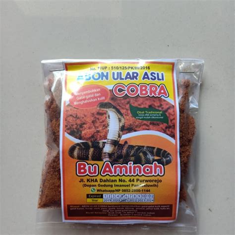 Jual Abon Ular Cobra Asli Obat Gatal Dan Alergi Juga Penyakit Kulit