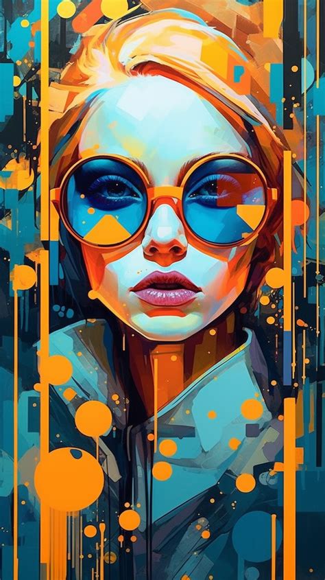 Abstract Portrait Of A Woman With Sunglasses