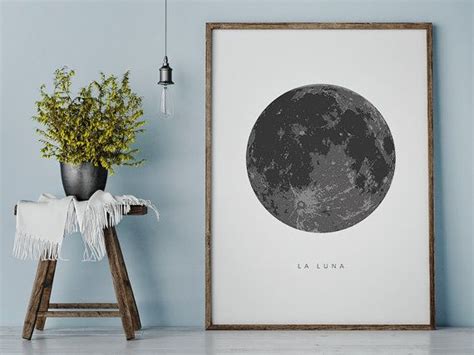 La Luna Print Moon Poster La Luna Wall Art La Luna Full | Extra large wall art, Moon poster, La luna