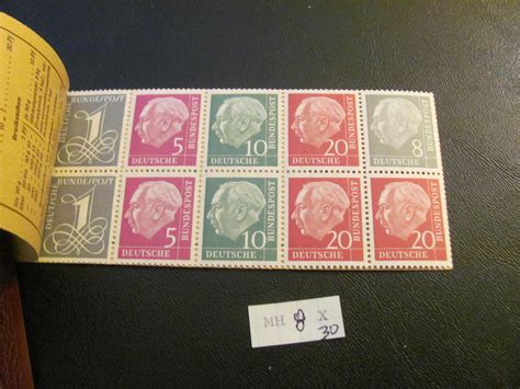 Germany 1956 MNH MI H Blatt 8 Booklet 30 Euros 130 Europe