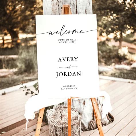 Minimalist Wedding Welcome Sign 16x20 Welcome Zazzle