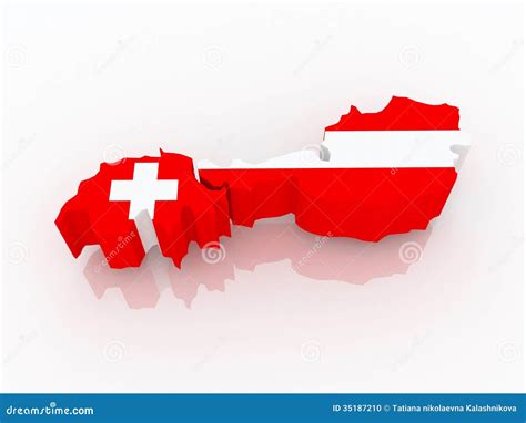 Map of Switzerland and Austria. Stock Illustration - Illustration of ...