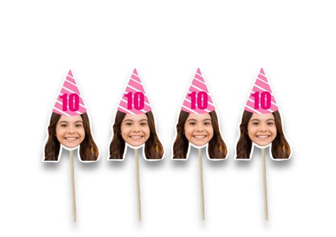 10th Birthday Cupcake Toppers And Party Supplies Personalized With