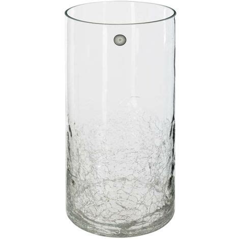 Vase cylindre verre craquelé H30cm Atmosphera créateur d intérieur