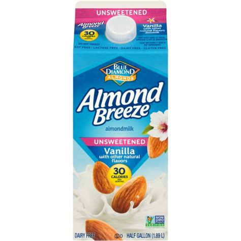 Blue Diamond Almond Breeze Unsweetened Vanilla Almond Milk 05 Gal