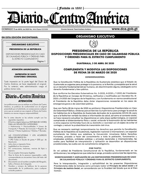 5 Abril Presidencia Decreto Presidencial ORGANISMO EJECUTIVO