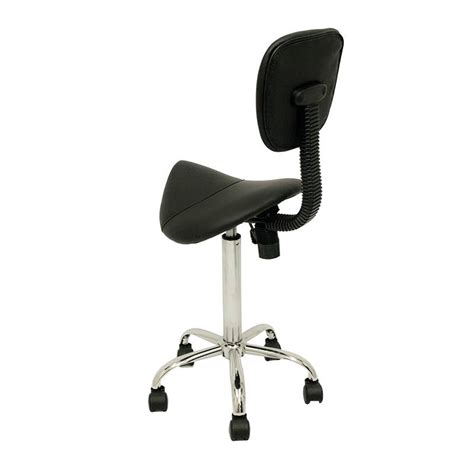 Saddle stool white with backrest