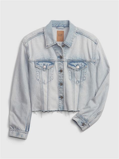 Oversized Cropped Denim Jacket With Washwell Gap