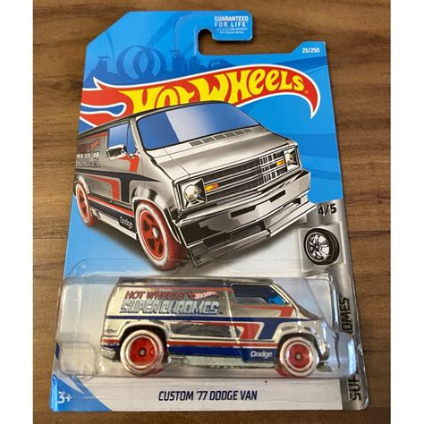 HOT WHEELS Mattel CUSTOM 77 DODGE VAN SUPER CHROMES 4 5 23 350 FYD54 Guaranteed