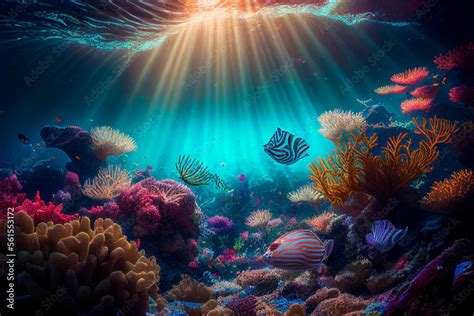 Gorgeous underwater landscape, wallpaper/background/desktop, generative ...