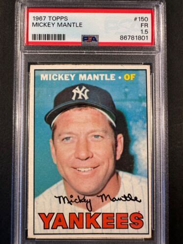 Topps Mickey Mantle New York Yankees Hof Psa Fr Ebay