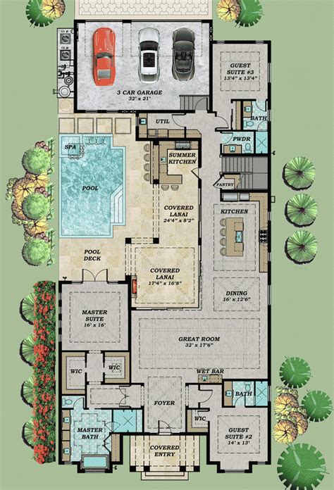 Florida House Plans With Pools - House Decor Concept Ideas