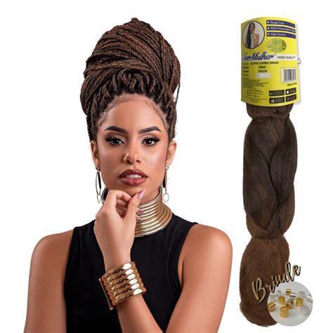 Super Jumbo Para Tranças Box Braids Ser Mulher 65 cm 399 Gramas Cabelo