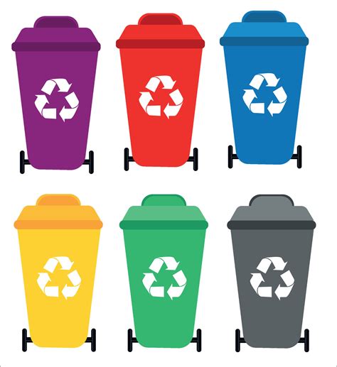 recycle bin vector illustration colorful recycle bin  vector