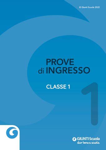 Prove Di Ingresso Classe Raccolta Giunti Scuola