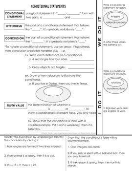 Conditional Statements Notes For Interactive Notebooks Geometry The