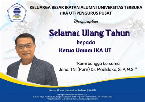 ucapan selamat ulang   ketua umum ika ut alumni ut