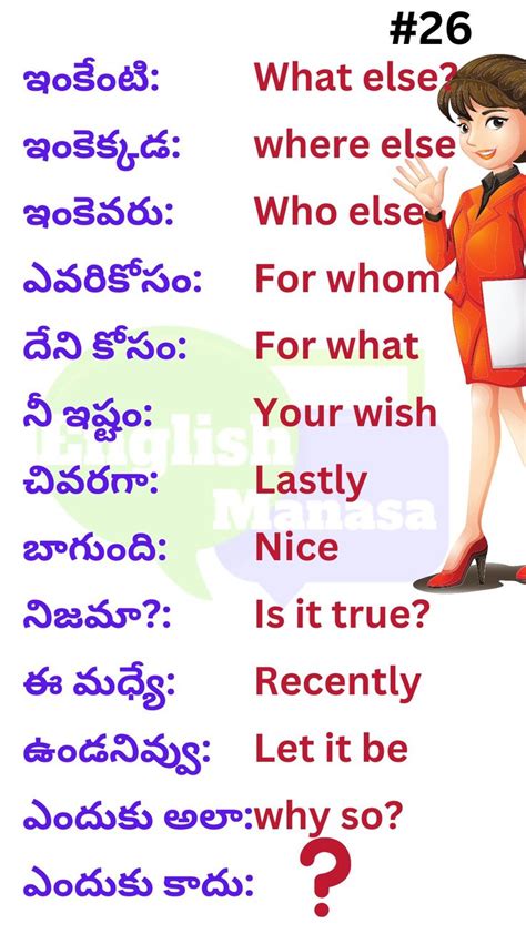 English vocabulary in Telugu | English vocabulary words learning, Basic ...