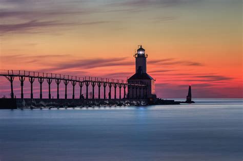 Michigan City East Pierhead Lighthouse After Sunset Photograph by Andy ...