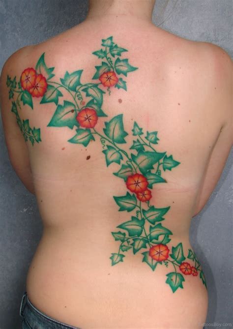 Flowers Tattoo On Back - Tattoos Designs