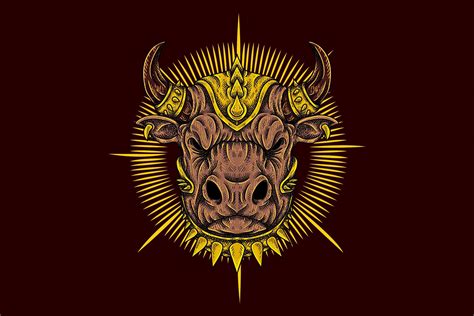 Warrior Bull Head Vector Illustration Graphic By Epic Graphic