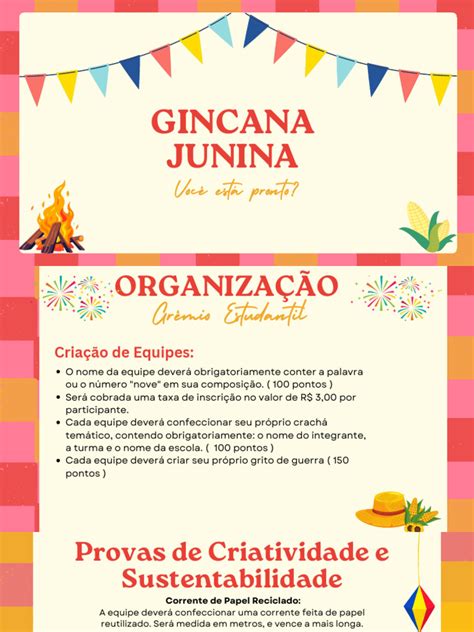 Como Se Escreve Gincana - Gincana Junina: Regras e Atividades | PDF