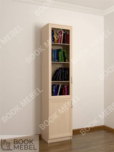 Шкаф для книг с высокой тумбой 1-3 на заказ от фабрики BOOKMEBEL