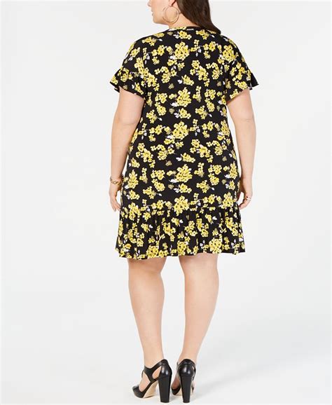 Michael Kors Plus Size Lace Up Printed Dress Macys