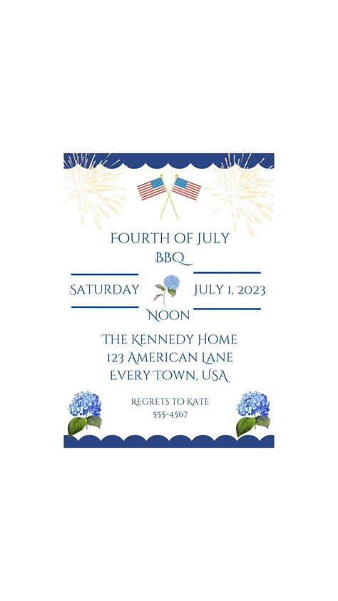 Fourth of July Invitation - Etsy