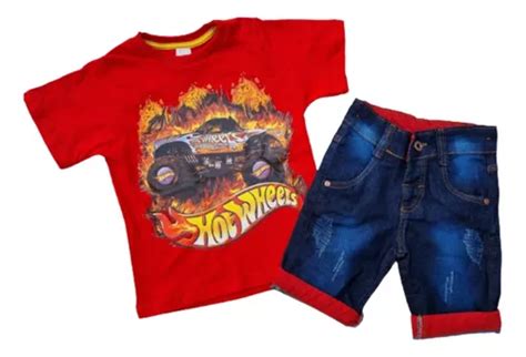 Conjunto Infantil Hot Wheels Carros Roupa Menino Aniversario Mercadolivre