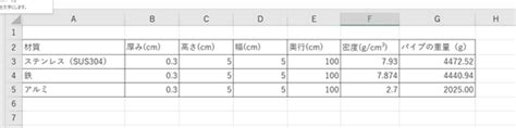 【Excel】エクセルでパイプの重量計算(鋼材重量計算）方法【ステンレス、鉄、アルミ各々で解説】 | モアイライフ（more E life）