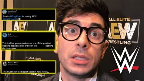 Thanks Tony Khan For Ruining Aew Twitter Hilariously Reacts As Wwe