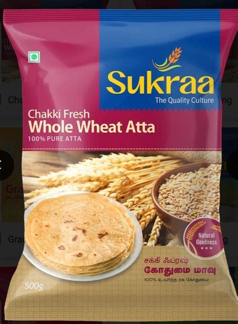 Sukraa Indian G Whole Wheat Atta Packaging Type Packet At Kg