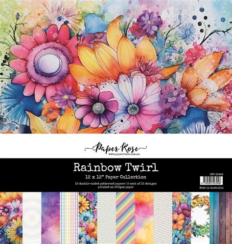 Paper Rose 12 X 12 Collection Pack Rainbow Twirl