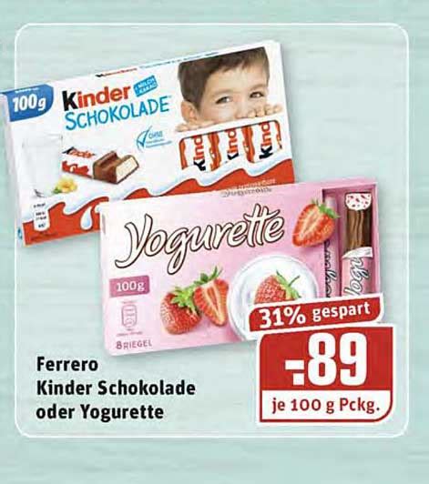 Ferrero Kinder Schokolade Oder Yogurette Angebot Bei Rewe Kaufpark