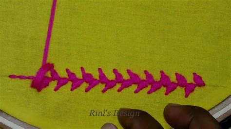 Hand Embroidery Border Line Design Very Nice Modified Back Stitch