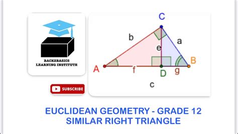 Euclidean Geometry Grade 12 Similar Right Triangle Youtube