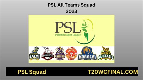 Psl All Teams Squad 2023