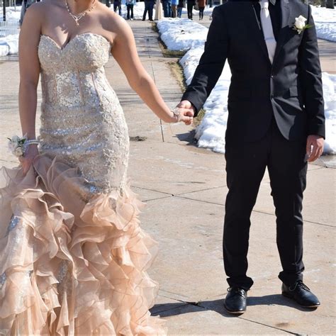 Creamy Nude Mermaid Prom Dress Gem