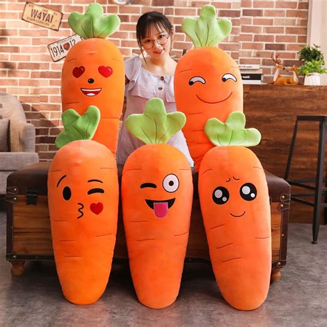 45 50 70 90cm Cartoon Smile Carrot Plush Toy Cute Simulation Vegetable Carrot Pillow Dolls