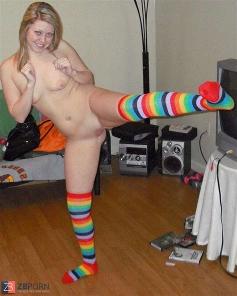 Light Haired Rainbow Socks ZB Porn