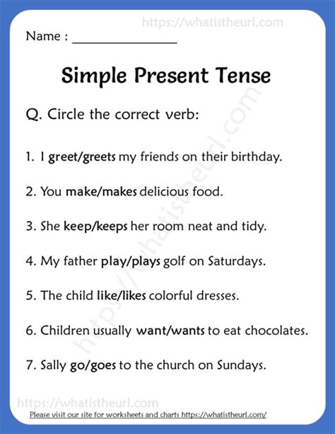 Simple Present Tense Worksheets for Grade 2 - Your Home Teacher | Simple present tense, Simple ...